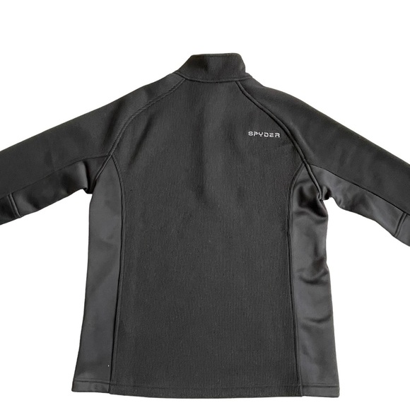 Spyder Men’s Outland Half Zip Pullover Jacket Sweater Size L Black Soft Fleece - Picture 5 of 8